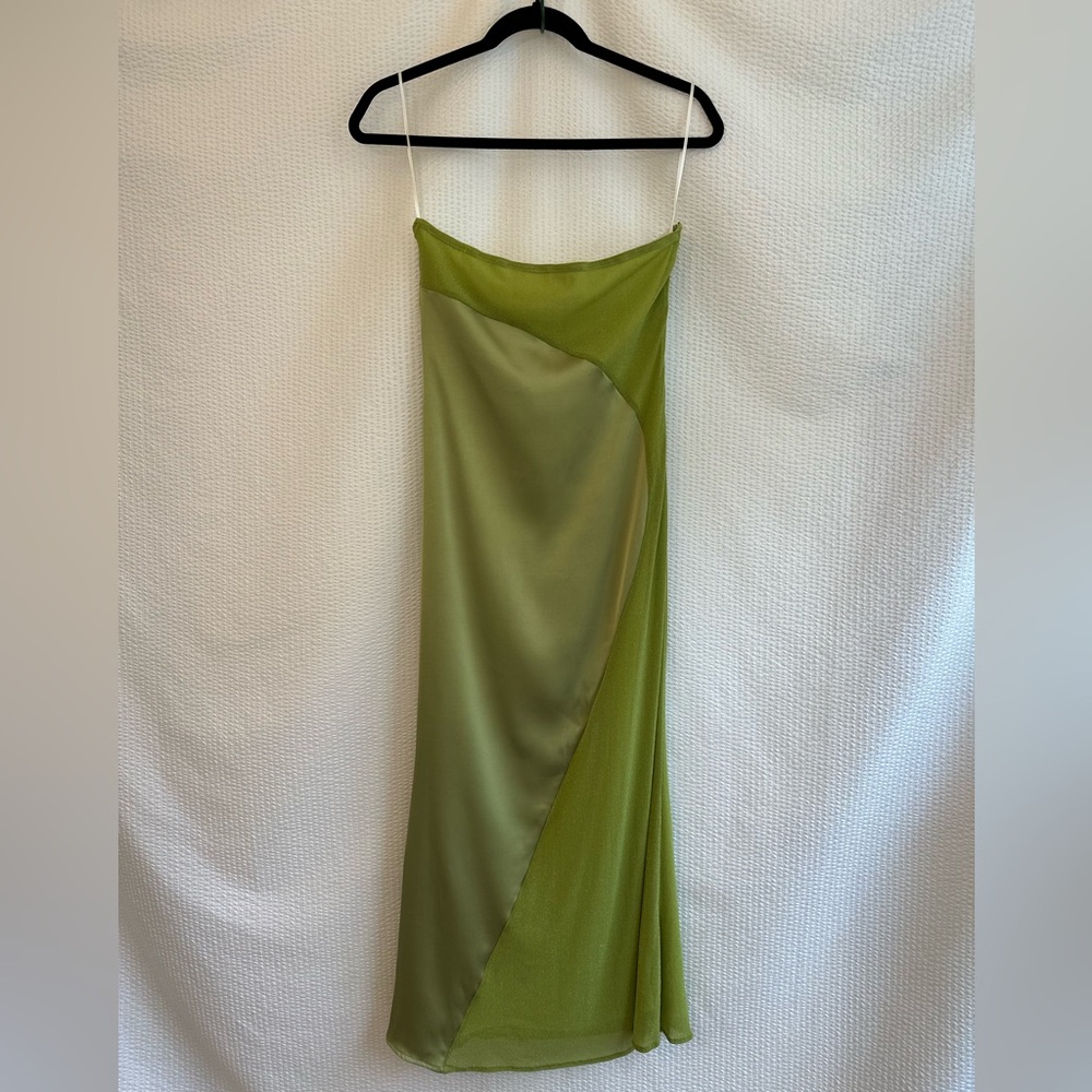 D&M Women’s Green Maxi Dress Evening Wedding Party Dress Size: Medium NWT - Picture 2 of 11